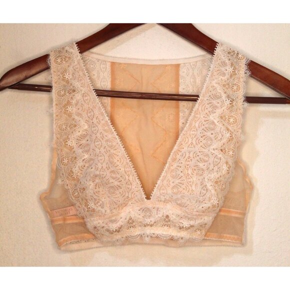 Victoria's Secret Other - NWOT Victoria Secret Dream Angel Bralette Pull Over Cream/Beige Lace Size Small